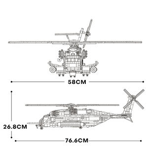 Militaire Super étalon échelle CH-53E hélicoptère avions modèle bricolage brique série créative bloc Puzzle jouets cadeaux (2192 pièces) - Product Image 5