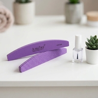 Lime à ongles professionnelle en éponge violette, grain 180/240, outil de salon, personnalisable avec logo OEM – Meilleure vente