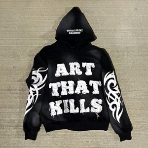 ชุดเซ็ตเสื้อฮู้ดดี้และกางเกงวอร์มทรงบานปักลายตามสั่ง ระบายอากาศได้ดี ล้างสีแบบแอซิด ทรงหลวมใส่สบาย เหมาะสำหรับฤดูหนาว สำหรับผู้ชาย - Product Image 4