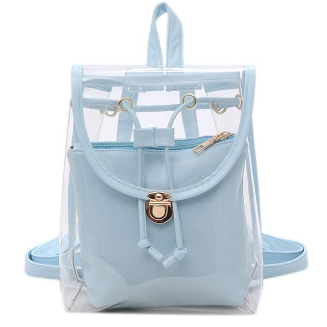 Clear Transparent Backpack Hot Sale Customizable Logo PVC Lining Stadium Approved for Kids Women Toddler Featuring Zipper