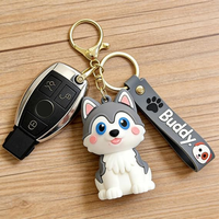 Porte-clés Husky Adorable 3D, Breloque de Sac Chiot pour Sacs à Main, Sacs à Dos, Cabas, Organisateur de Clés Chien Mignon pour Femmes et Hommes