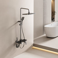 Robinetterie thermostatique en laiton poli avec cartouche céramique, design moderne pour salle de bain, douche murale pour hôtel, utilisation en extérieur