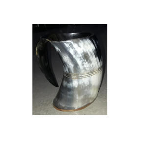 Taza de cuerno de sal vikingo hecha a mano Natural más vendida de supermercado para servir y beber en el hogar, hotel o restaurante - Product Image 4