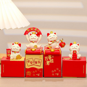 Soporte para Teléfono con Forma de Gato de la Suerte, Decoración de Escritorio de Resina Feng Shui, Regalo de Año Nuevo Chino, Pieza Individual - Product Image 4