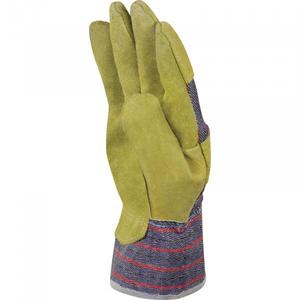 DELTA PLUS - DC10310-M de cuir de vache/tissu docker jaune-bleu gant (multi-pack) - EAN MW128836 GLOVES - Product Image 2