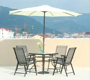 Outdoor Patio Restaurant Coffeeshop Roest Proof Rotan Rieten Tuinmeubelen Bureau Stoel Set Met Salontafel Set