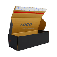 Boîte d'expédition personnalisée avec bande déchirable, emballage en carton ondulé écologique pour petites entreprises, boîte colorée à bas prix