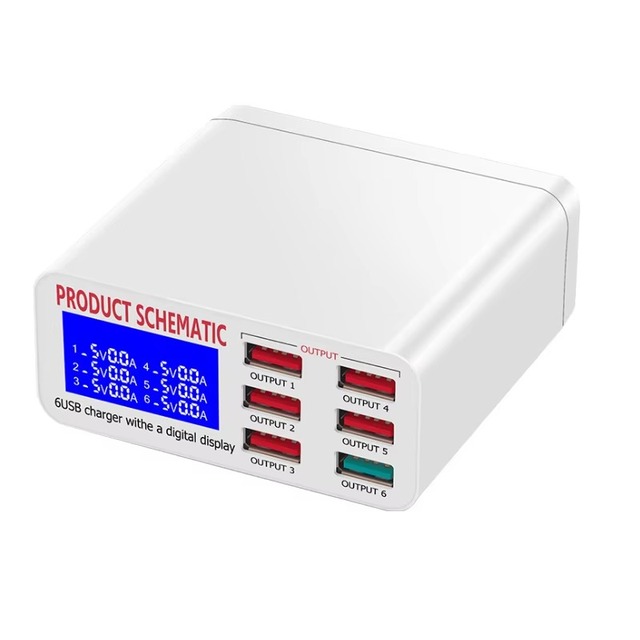 Ruidun 896 40W Fast Charging Multi-Port USB-C & QC3.0/PD Charger with Wireless Charging for Mobile Phone Tablet Laptop