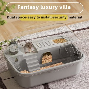 Super Large Acrylic Hamster Cage Gold Silk Double Villa Design <strong>Cheap</strong> Transparent Supplies House Solid Pattern Plastic Tray Box - Product Image 3