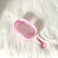 Pochette de rangement mini transparente en PVC, sac à figurines de dessin animé, porte-clés, organisateur de câbles étanche, pendentif de sac à dos, utilisation extérieure