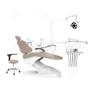 Sillón Dental Eléctrico con Escupidera Integrada de Plástico Blanco, Certificado CE para Uso Clínico - Product Image 1