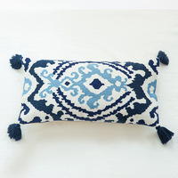 Housse de coussin décorative en coton brodé style bohème vintage pour canapé et lit, série NLS