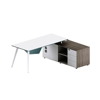 Bureau de direction en L haut de gamme, table moderne pour manager, idéal pour les bureaux commerciaux et les bureaux à domicile