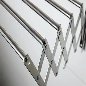 120cm mural en acier inoxydable étendoir à vêtements accordéon étendoir rétractable pour buanderie salle de bain tour - Product Image 3