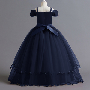 ชุดเดรสเจ้าหญิงแบบไหล่เดียวสำหรับเด็กผู้หญิงไซส์กลาง  ผ้าตาข่ายยาว  งานแต่งงาน  สินค้าใหม่ขายส่งตามสั่ง - Product Image 2