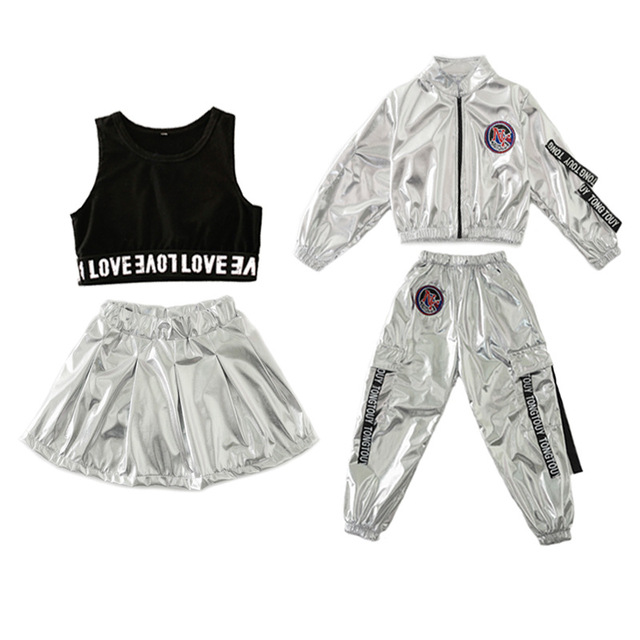 Hip-Hop 3 Piece Set Boys Stand Drum Costume Skirt Jazz Costume Stage Dance Wear