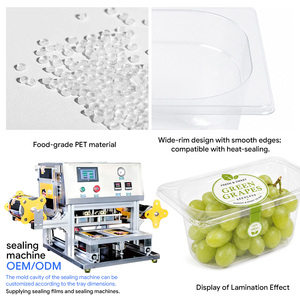 Bandeja Transparente para Alimentos de PET Termosellable, Envase Desechable para Frutas y Ensaladas, Envase para Delicatessen, Película de Sellado Libre de BPA, Contenedor para Supermercado - Product Image 3