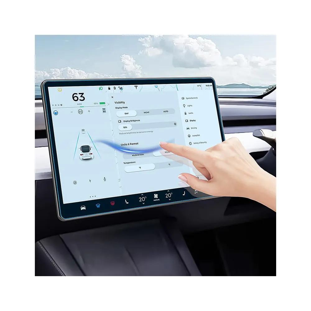 AR Anti- Reflection Screen Protector Tempered Glass for Tesla Model 3 / Y ,Anti-Scratch,Anti-Explosion and Anti-Shock
