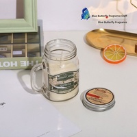 Bougie parfumée en pot Mason avec couvercle métallique, cire de soja naturelle, sans fumée, aromathérapie, 2 tailles, multi-parfums, décoration intérieure, mariages, bars