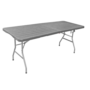 Mesas de banquete redondas y rectangulares de plástico plegables baratas Mesa plegable de 6 pies y 8 pies con diseño de ratán Mesa plegable de plástico - Product Image 1