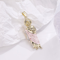 Pendentifs Breloques Religieux Chrétien Saint Santo Classiques et Durables en Laiton Plaqué Or 14K Unisexe – Vente en Gros CM Jewelry