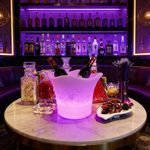 Accessoire de bar tendance, seau <span class=keywords><strong>à</strong></span> glace pour <span class=keywords><strong>vin</strong></span> avec éclairage LED, plateau <span class=keywords><strong>à</strong></span> <span class=keywords><strong>vin</strong></span> rechargeable avec lumière LED, bacs <span class=keywords><strong>à</strong></span> boissons pour boîte de nuit - Product Image 6