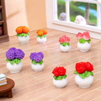 Pot Bunga Mini Patung Resin Simulasi Tanaman Pot Hias untuk Lanskap Mikro dan Dekorasi Rumah Boneka