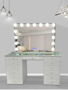 Conjunto de muebles de dormitorio de EE. UU. Europeo, <span class=keywords><strong>tocador</strong></span> de maquillaje, <span class=keywords><strong>tocador</strong></span> de maquillaje Led con <span class=keywords><strong>espejo</strong></span> iluminado - Product Image 6