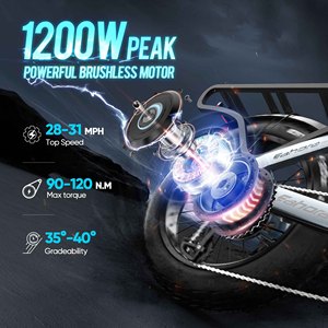 จักรยานไฟฟ้า Eahora Juliet 100+ ไมล์ 1000W/1200W 48V 60Ah รุ่นอิเล็กทรอนิกส์ EU US CA มีสินค้าในสต็อก ระยะทางไกล จักรยานเสือภูเขาไฟฟ้าสำหรับผู้ใหญ่ จักรยานไฟฟ้าในเมือง - Product Image 3