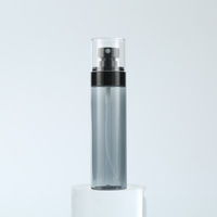 Flacon pulvérisateur de voyage à pompe, noir opaque, en PETG, cylindrique droit, sérigraphié, à brume fine, pour toner, 30ml 60ml 80ml 100ml 120ml, petit format
