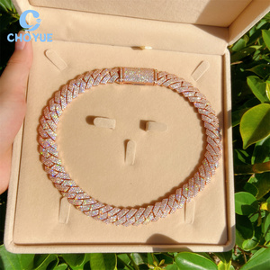 สร้อยคอฮิปฮอปแบบ Cuban Link ขนาด 15 มม. ประดับเพชร VVS Moissanite เงินแท้ 925 สไตล์ฮิปฮอป - Product Image 3