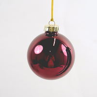 Ensemble de boules de Noël rondes en verre solide multicolores de haute qualité dans un coffret cadeau transparent pour la décoration de l'arbre de Noël, de la maison et des fêtes