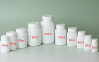 Bouteille de capsule PEHD blanche personnalisée de 15ml 20ml 30ml 60ml 80ml 100ml 120ml avec bouchon à vis