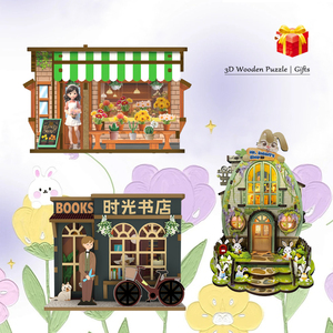 Juego de Portalápices de Madera 3D Creativo, Educativo y Personalizable al por Mayor, con Temática de Edificios para Niños y Adultos, 50 Piezas - Product Image 1