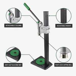 Capsuleuse de bouteilles <span class=keywords><strong>sur</strong></span> <span class=keywords><strong>pied</strong></span> réglable en hauteur, avec tapis en silicone noir et vert, pour capsules couronne et bière - Product Image 2