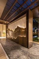 Dalles de granit blanc Viscount polies, revêtement mural en pierre grise, carrelage pour façade de villa