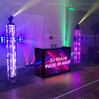 Cabina De Dj istasyonu cephe masası standı masa taşınabilir kabin Led gece kulübü bar için duvar tipi Video ekranı ekran Dj kabini