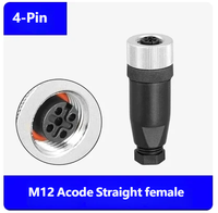 Connecteur LVXINDA M12 à code D X, 4 broches, 5 broches, 8 broches, 12 broches, connecteur droit ou à angle droit, connecteur IP68