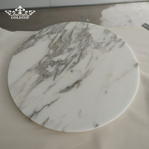 Goldtop Stone Wholesale Polished Finish Different Shapes Calacatta Gold <b>Marble</b> Table <b>Tops</b> for Dinning Room or Coffee Use OEM - Product Image 4