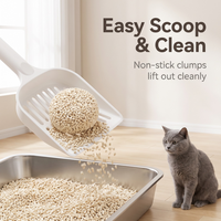 Litière pour chat en tofu broyé améliorée, particules irrégulières, meilleure absorption d'eau, faible dispersion, litière écologique pour chat jetable dans les toilettes