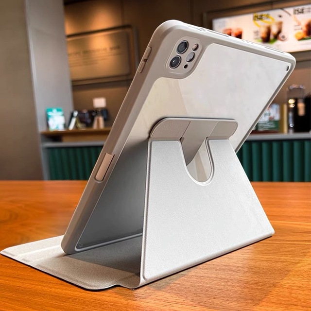 720 Degree Rotation Acrylic Cover Pen Slot Anti Fall Shockproof Tablet Pad Protective Case Cover for iPad Pro 9.7 10.2 11 13''
