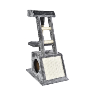 Grosir murah pohon Sisal pohon palem kucing langkah tangga menggaruk tiang kayu menara Kondominium tingkat rumah kucing pohon dengan tempat tidur gantung - Product Image 3