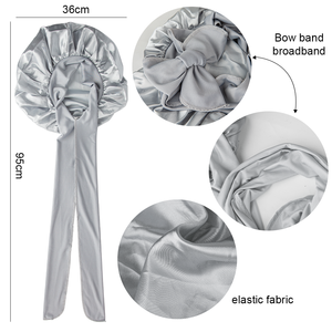 Bonnet <span class=keywords><strong>de</strong></span> nuit en satin élastique pour cheveux bouclés, protection large bande, bonnet <span class=keywords><strong>de</strong></span> douche pour femme - Product Image 3