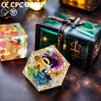 Accessoires RPG : Lot Mystère de Dés D&D en Résine à Motifs Floraux Aléatoires pour les Amateurs de Jeux de Société