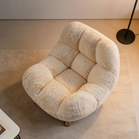 Fauteuil individuel de salon avec revêtement en tissu de laine et cadre en bois, fauteuil d'appoint pour la maison ou le bureau