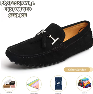 أحذية من الشركة المصنعة للبيع المباشر ممتازة جلد الغزال الصناعي الأخفاف الانزلاق على أحذية قارب الرجال الخف مخصص - Product Image 4