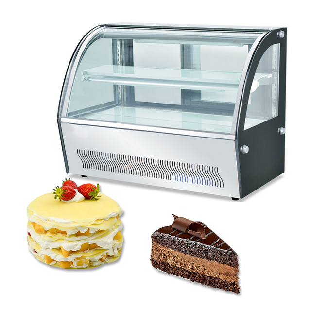 Upright Cake Showcase Square Cake Showcase Bakery Display Case Cabinet Commercial Curveg Glass 2 Layers Cake Display Showcase