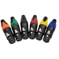 Connecteur XLR femelle 3 broches en cuivre coloré, plaqué or, pour microphone