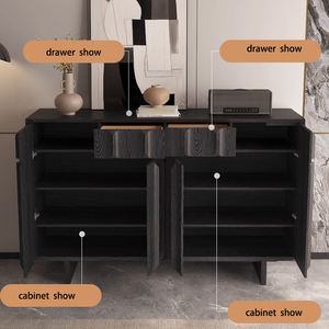 סלון nordic עץ מלא יוקרה צד שחור צד מזנון שולחן סלון מגירה מודרני אחסון מטבח חדר אוכל צד נעליים - Product Image 3