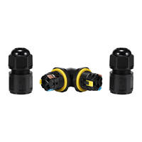 Connecteur de câble étanche IP68 bidirectionnel en nylon de type L, 2 conducteurs, 3 broches, sans outil, disponible en ODM/OEM pour l'éclairage de jardin